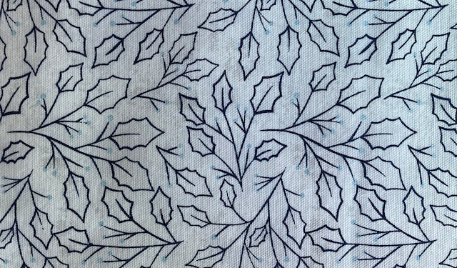 Leaves in blue on white pattern