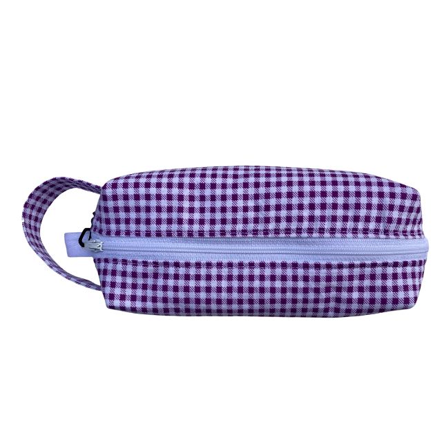 Purple and white gingham