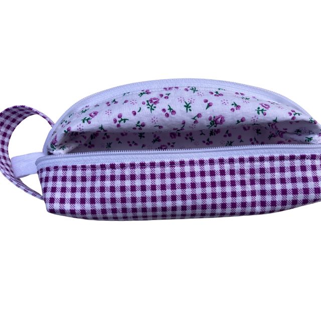 Purple and white gingham