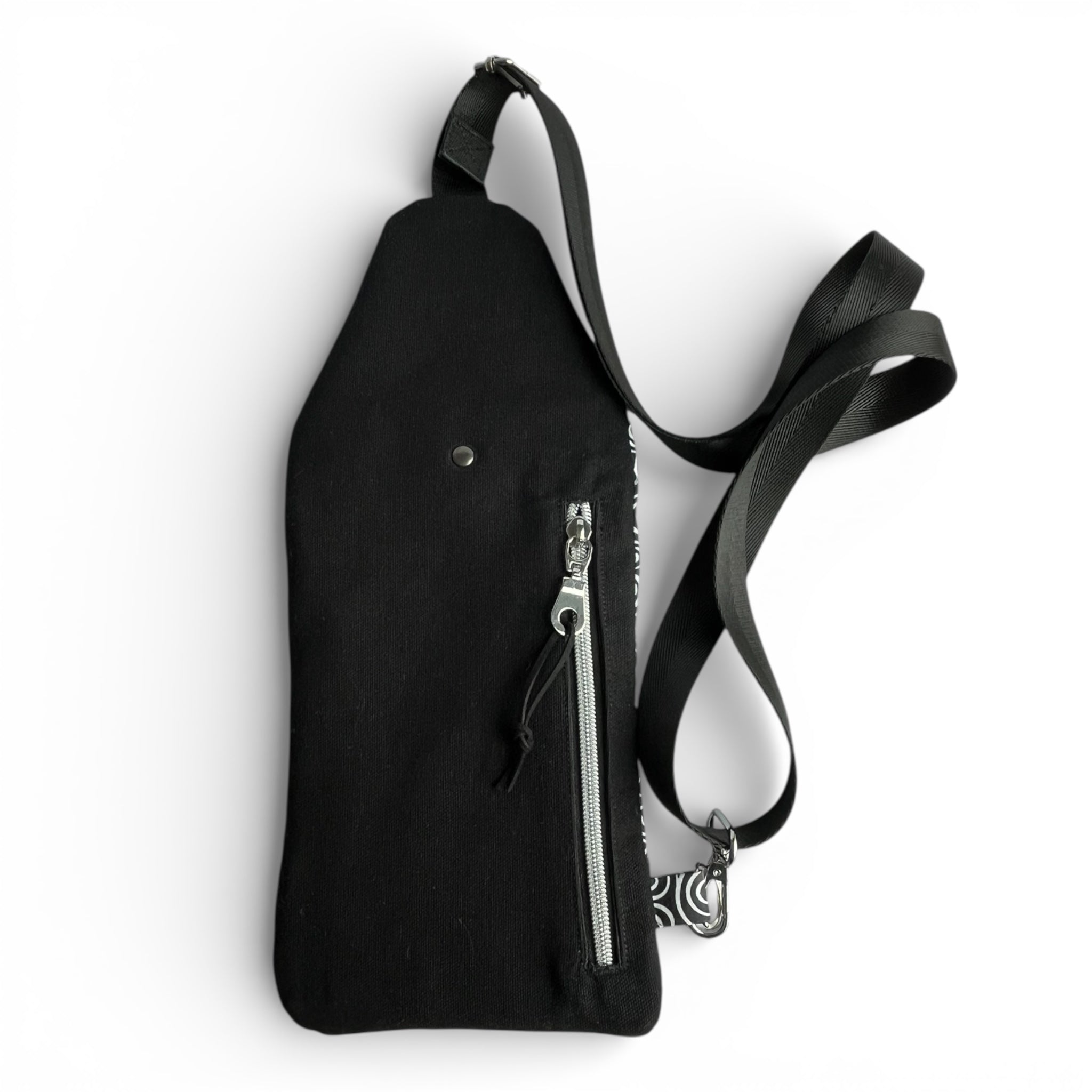 Black & White Swirl Truro Travel Sling Bag