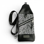 Black & White Swirl Truro Travel Sling Bag
