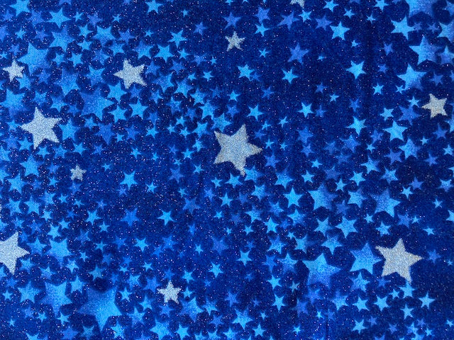 Silver & Blue Stars print