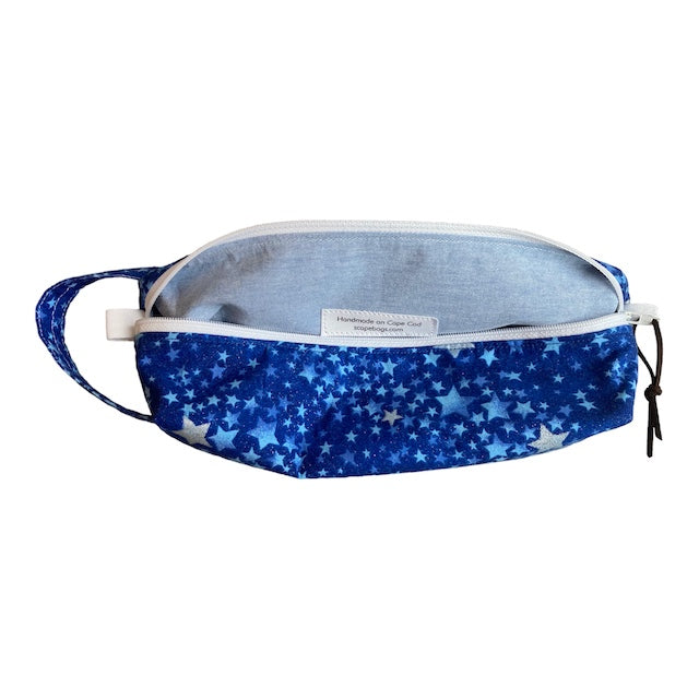 Silver & Blue Stars Herring Cove Bag with inside lining