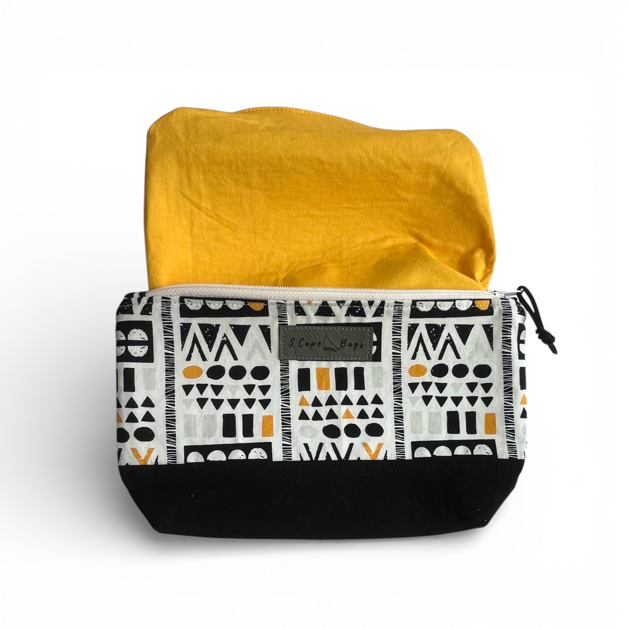 Geometric Black and Yellow South Cape Bag