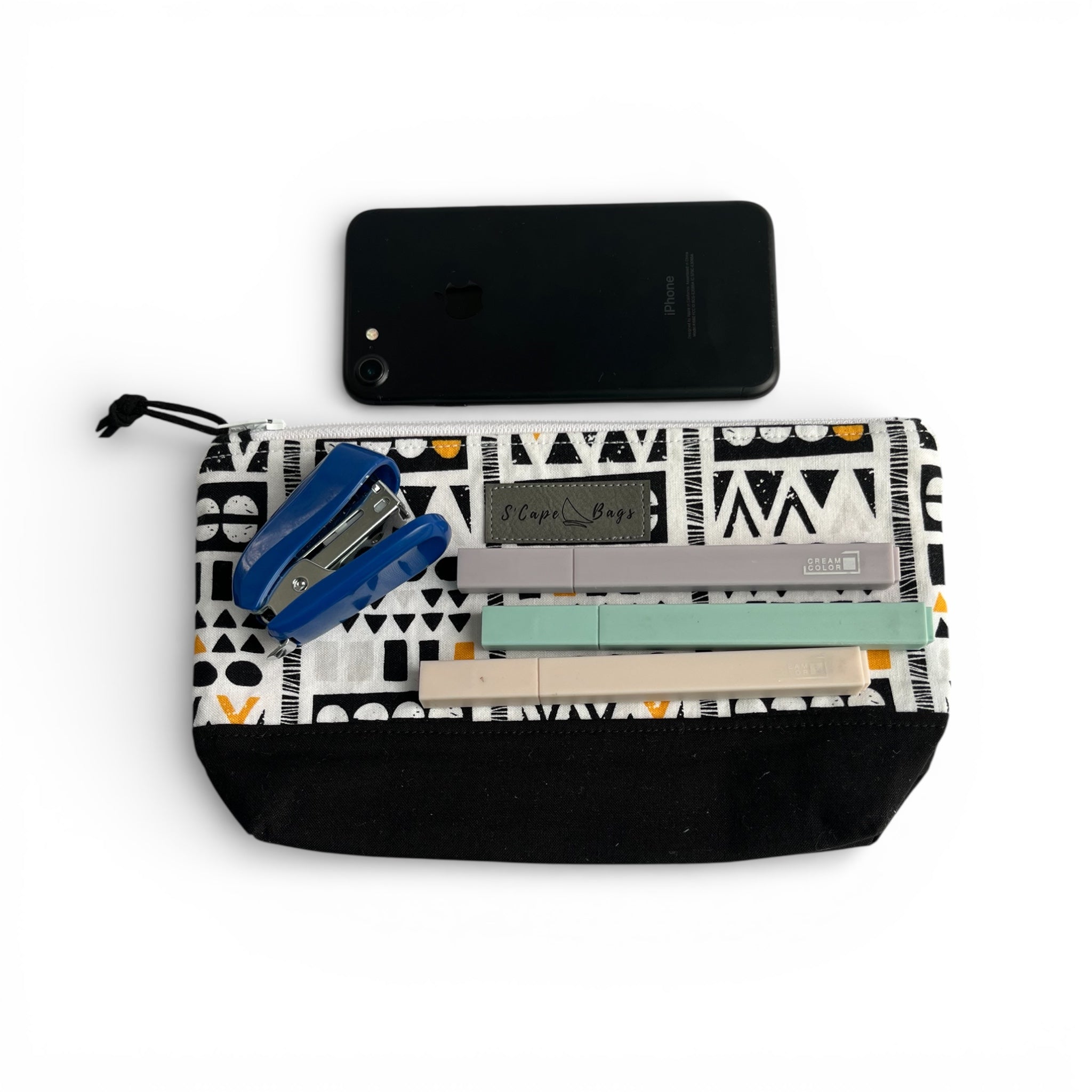 Geometric Black and Yellow South Cape Bag