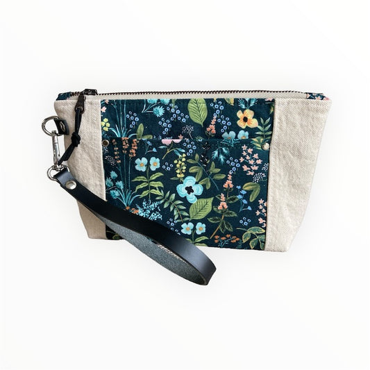 Amalfi Navy Mayflower Wristlet