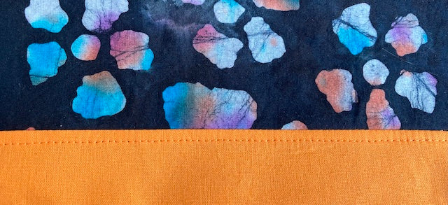 Orange & Black Flower Batik print