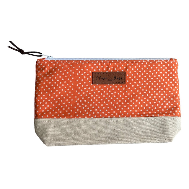 Tangerine & White Dotted South Cape Bag