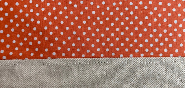 Tangerine & White Dotted pattern with natural duck canvas 