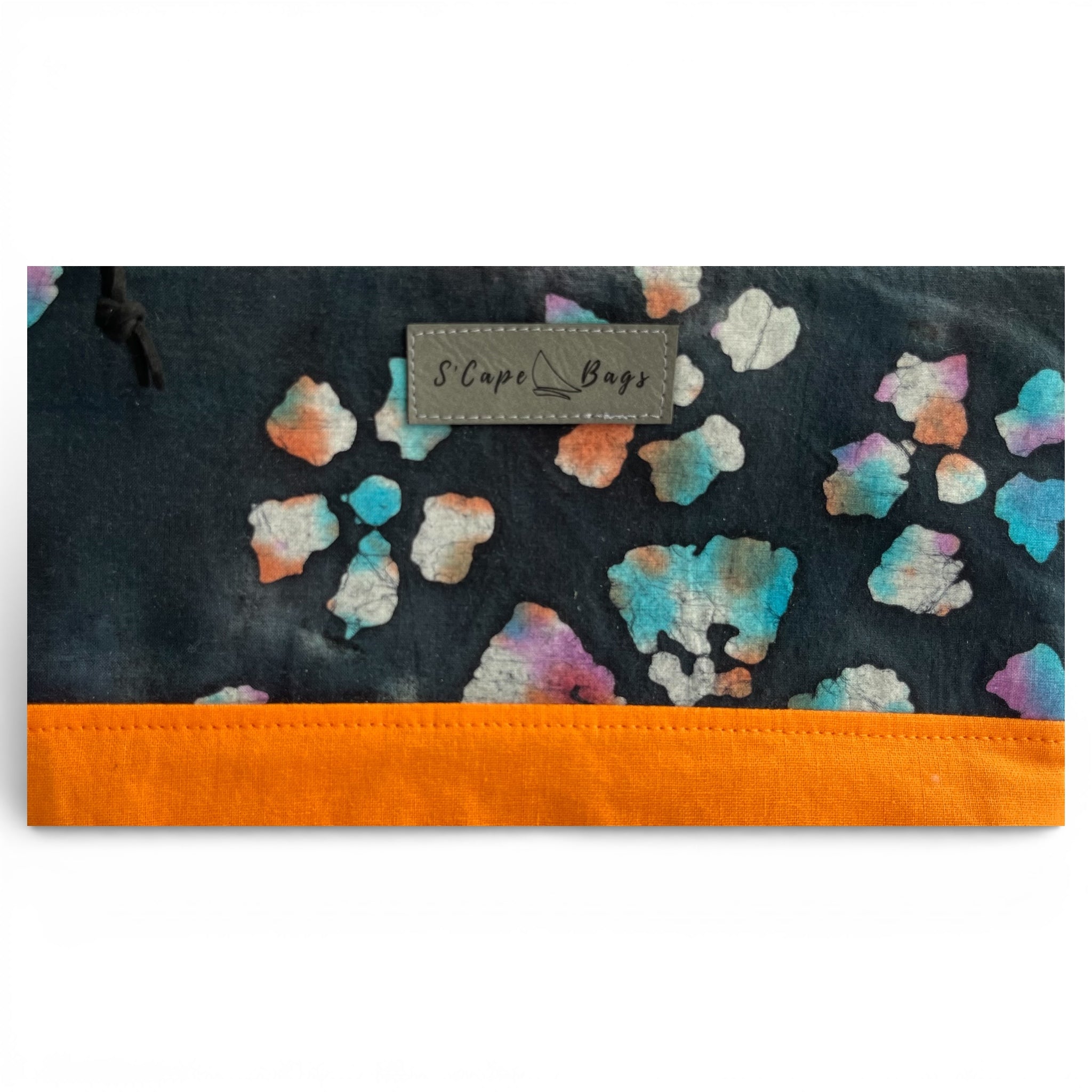Orange & Black Flower Batik South Cape Bag
