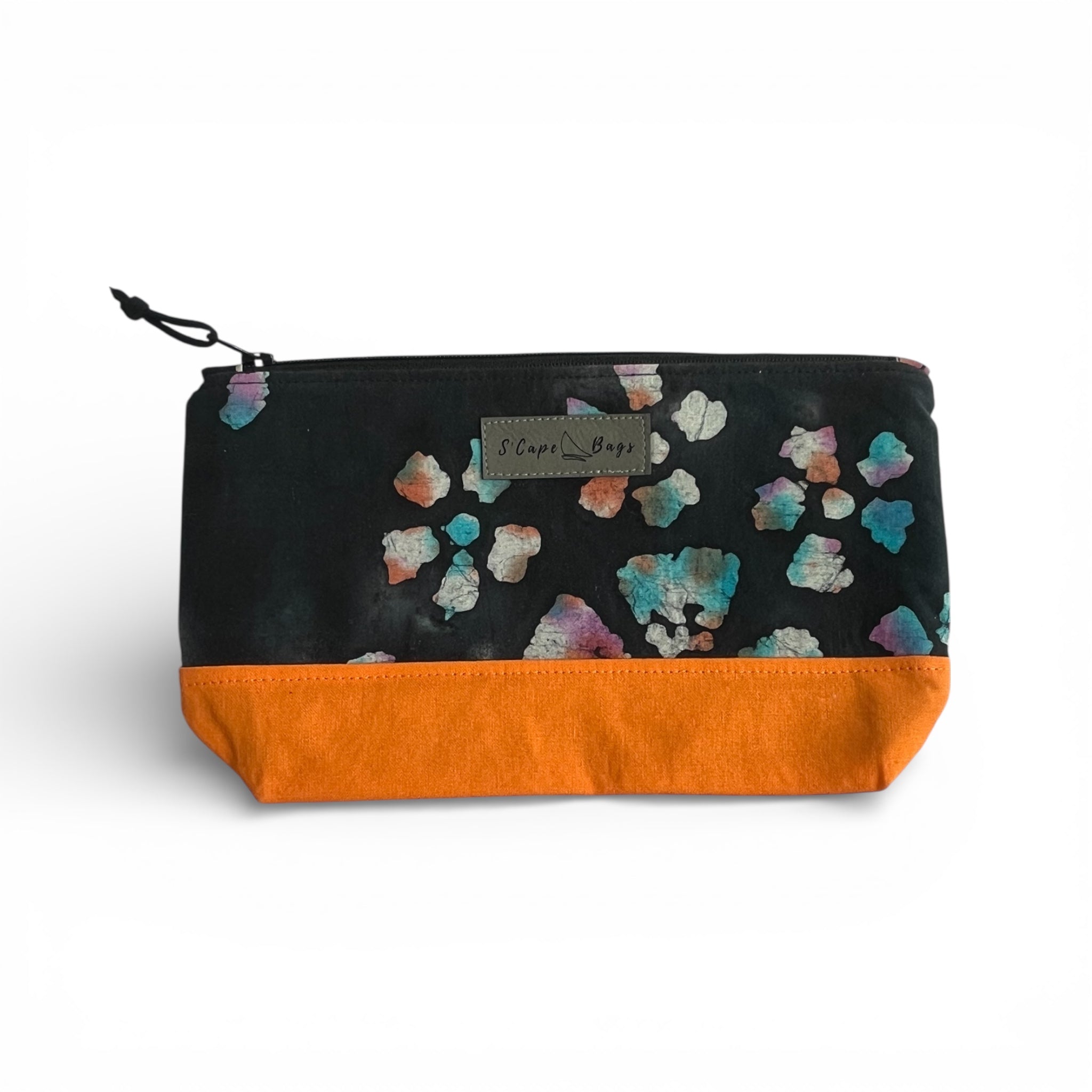 Orange & Black Flower Batik South Cape Bag