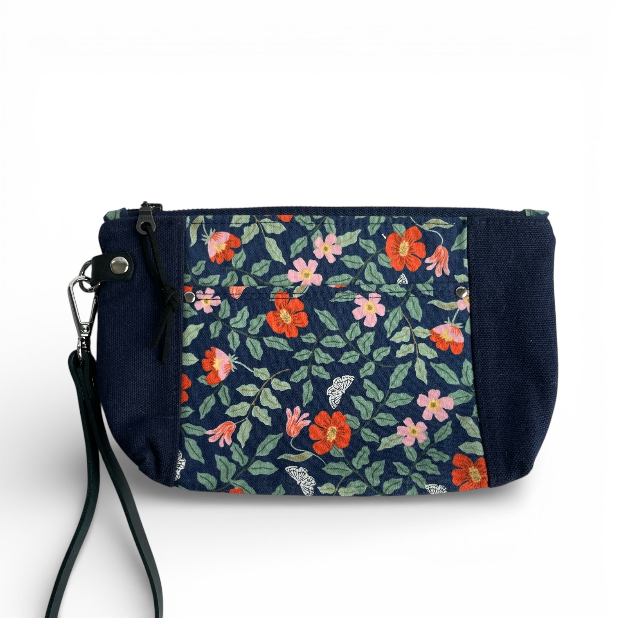 Primrose Navy Mayflower Wristlet