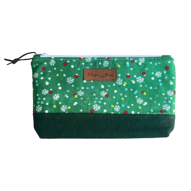 Snowflakes on Green South Cape Bag