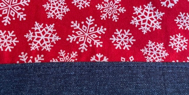 Snowflakes on Red South Cape Bag print