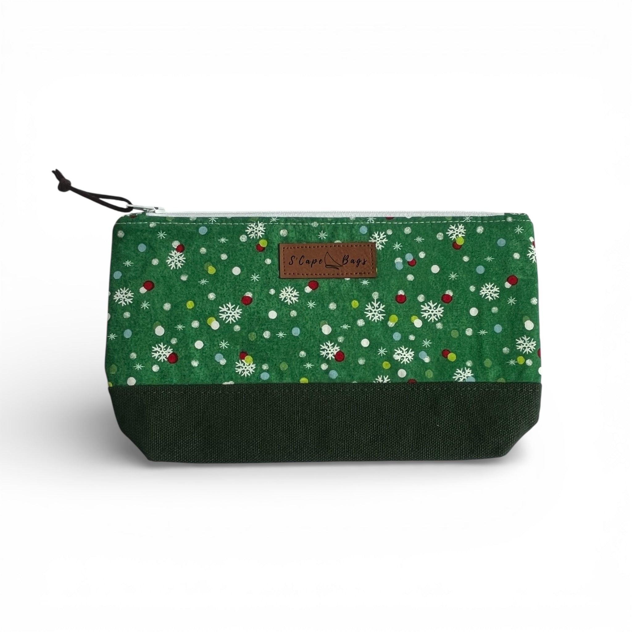 Snowflakes on Green South Cape Bag