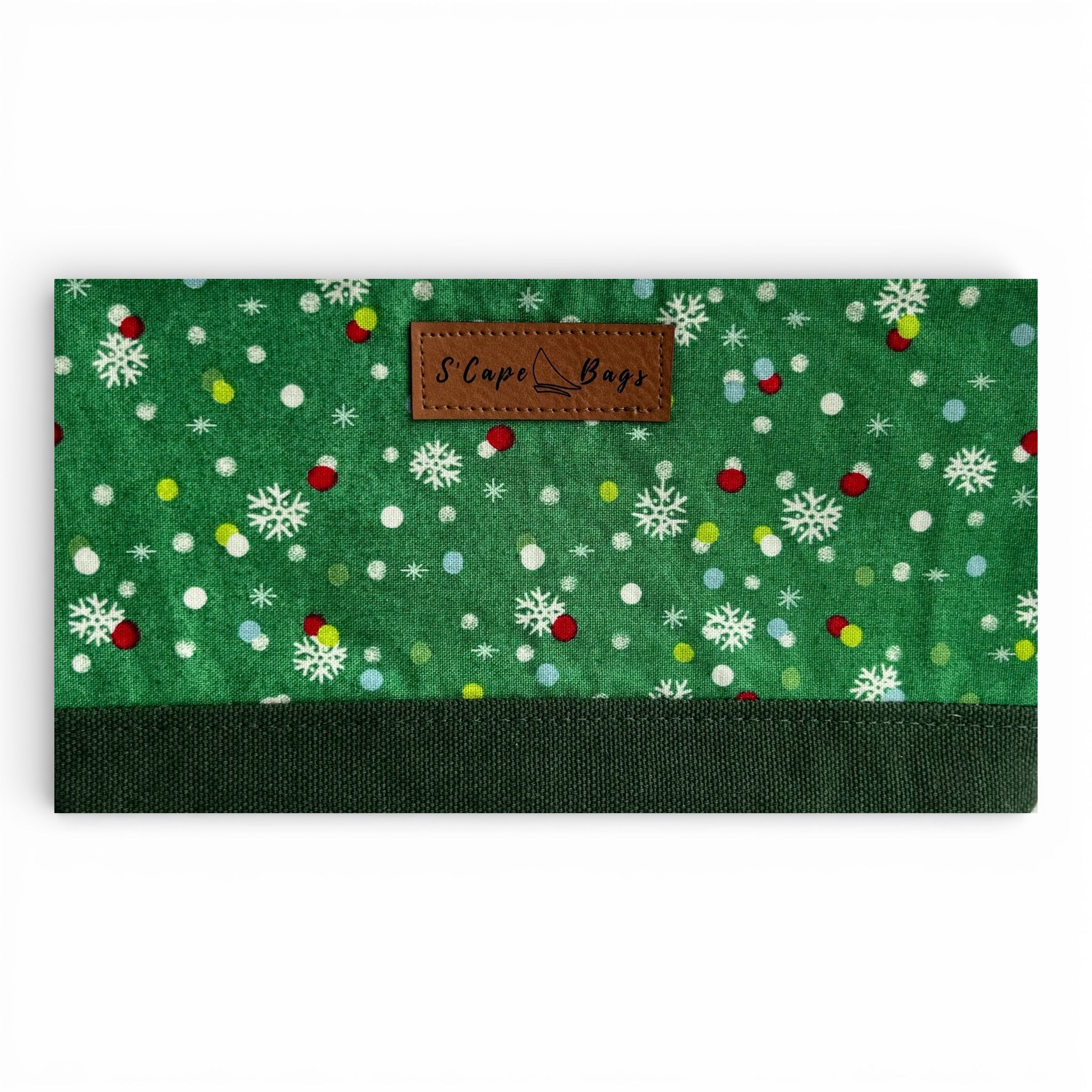 Snowflakes on Green South Cape Bag