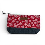 Snowflakes on Red South Cape Bag