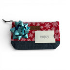 Snowflakes on Red South Cape Bag