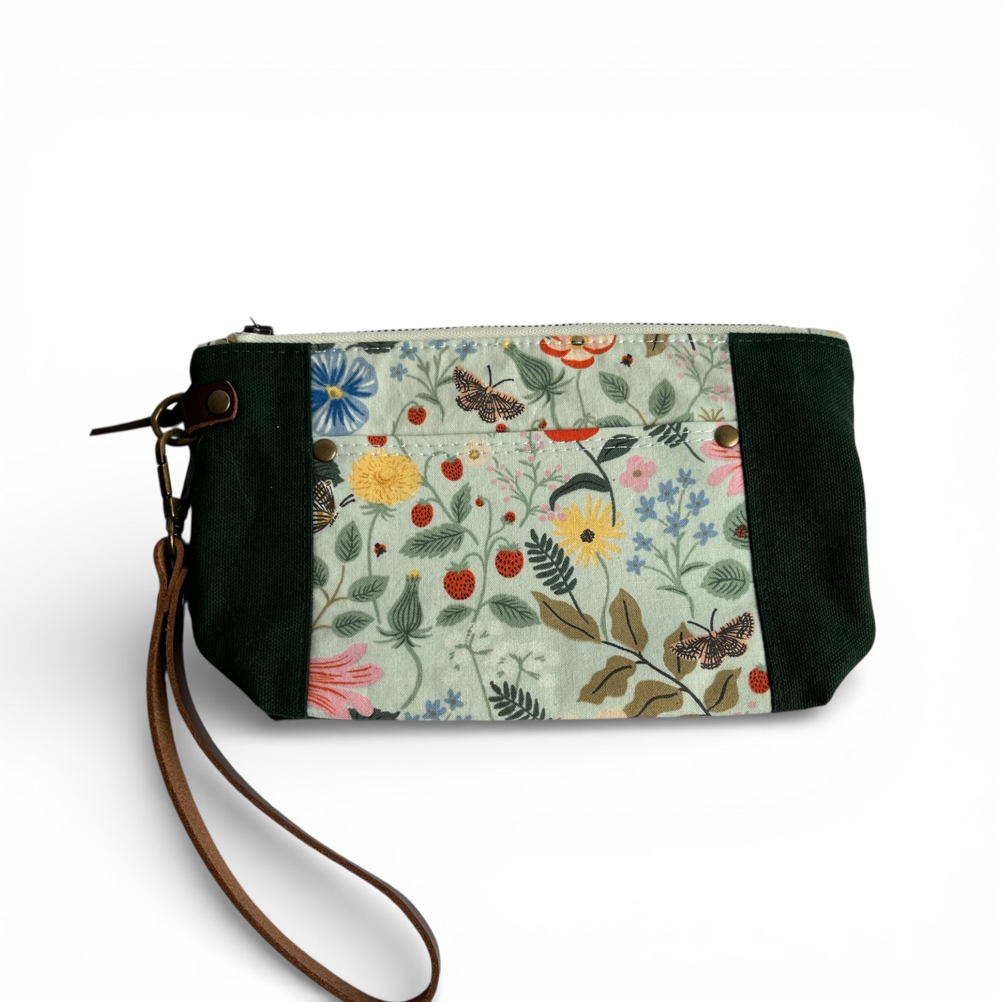 Strawberry Mint Mayflower Wristlet