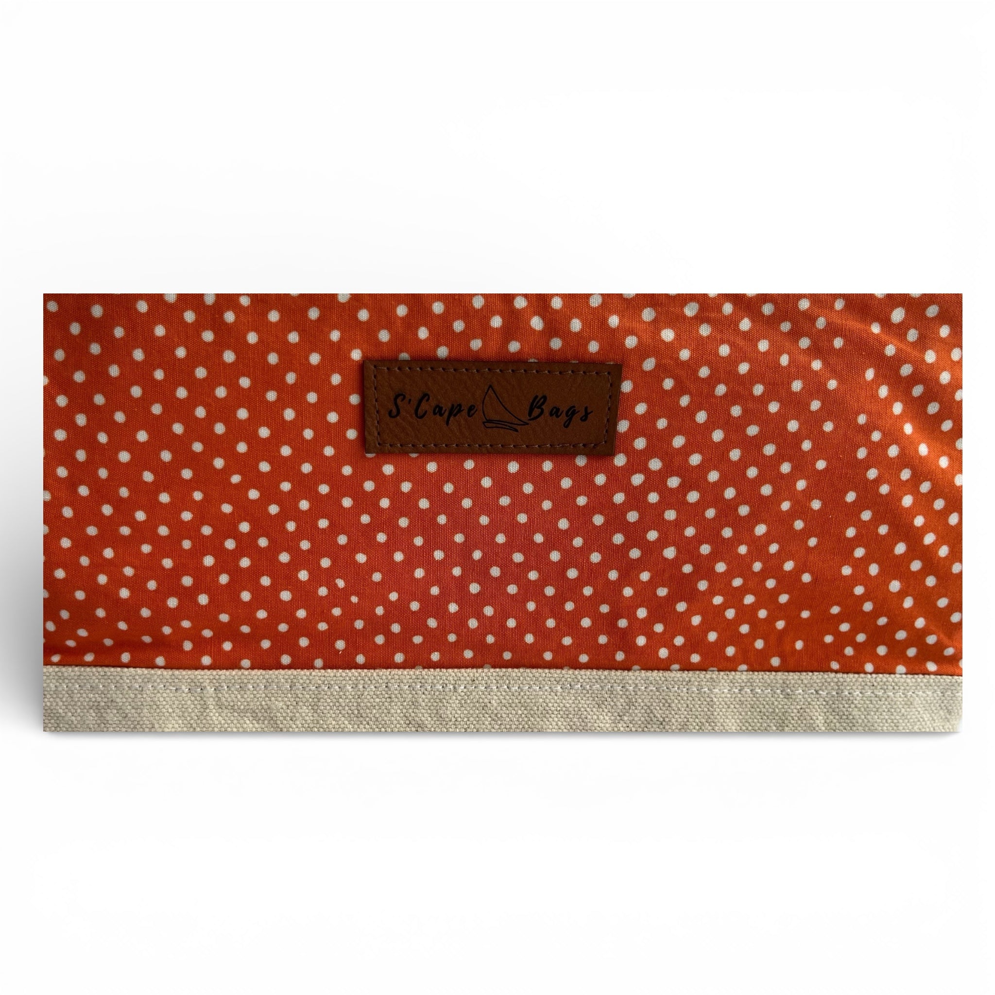 Tangerine & White Dotted South Cape Bag