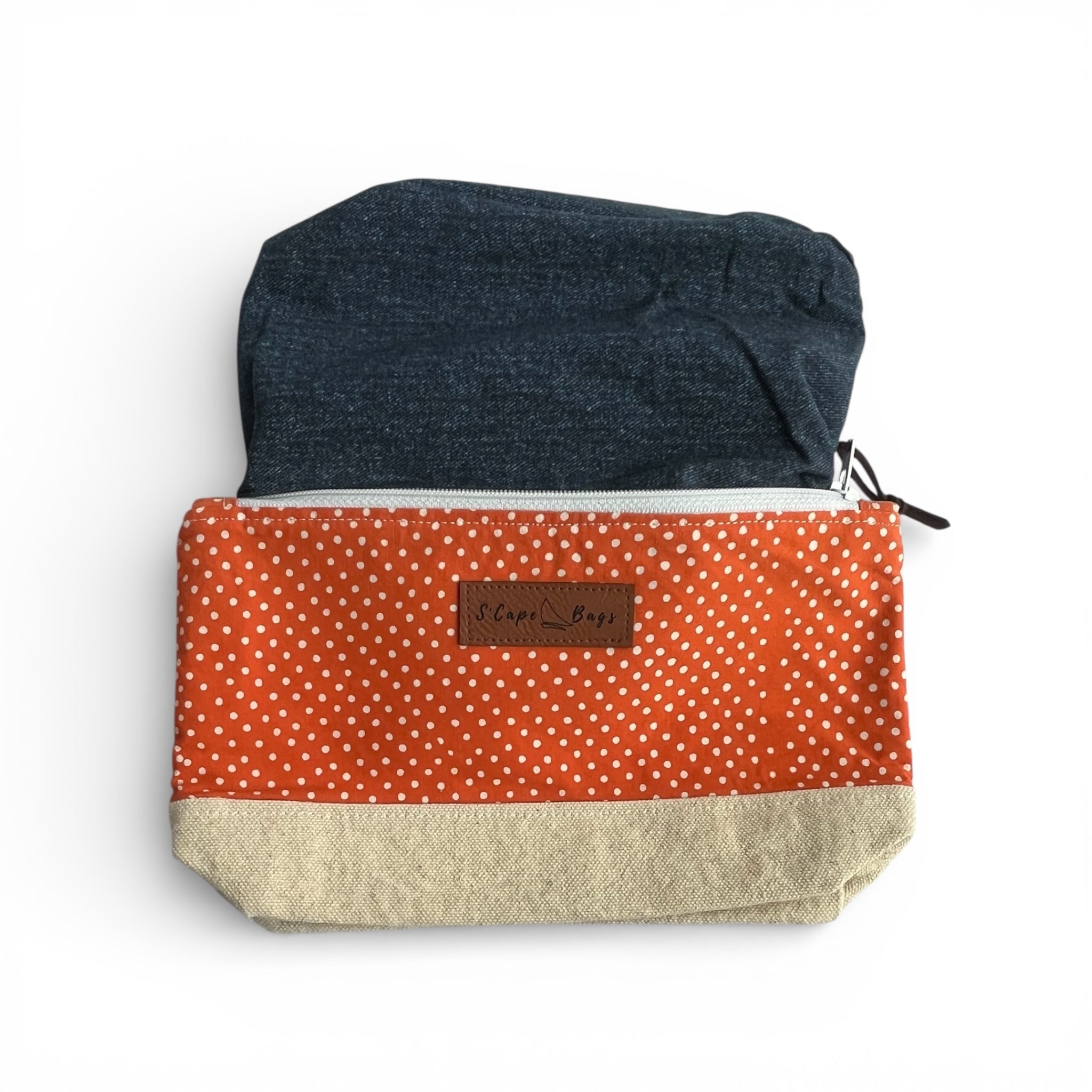 Tangerine & White Dotted South Cape Bag