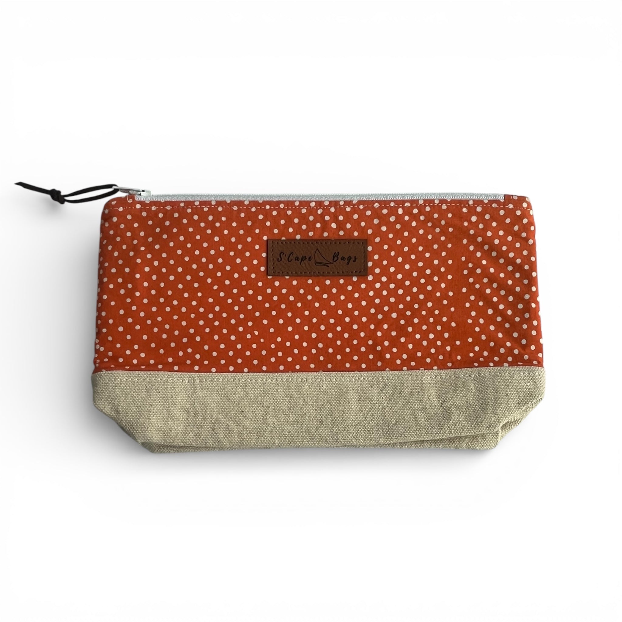 Tangerine & White Dotted South Cape Bag
