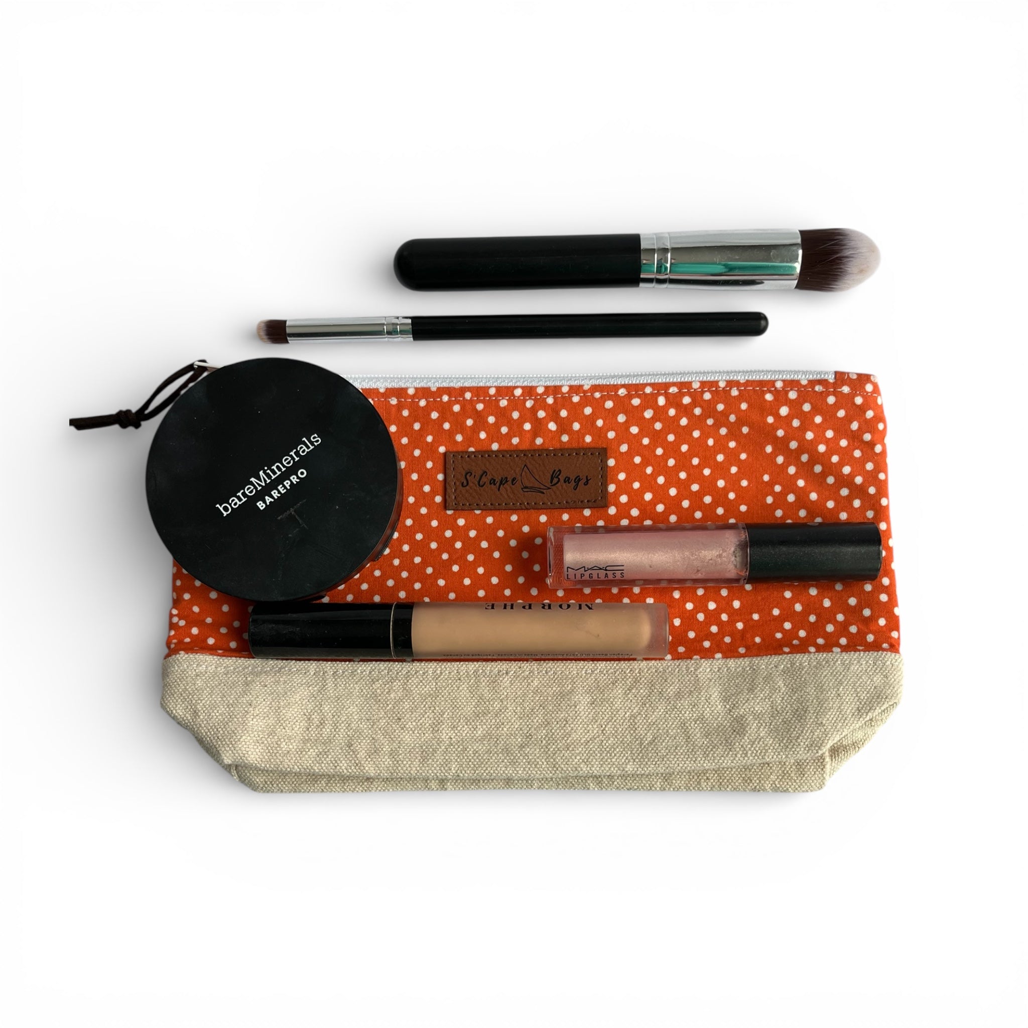 Tangerine & White Dotted South Cape Bag