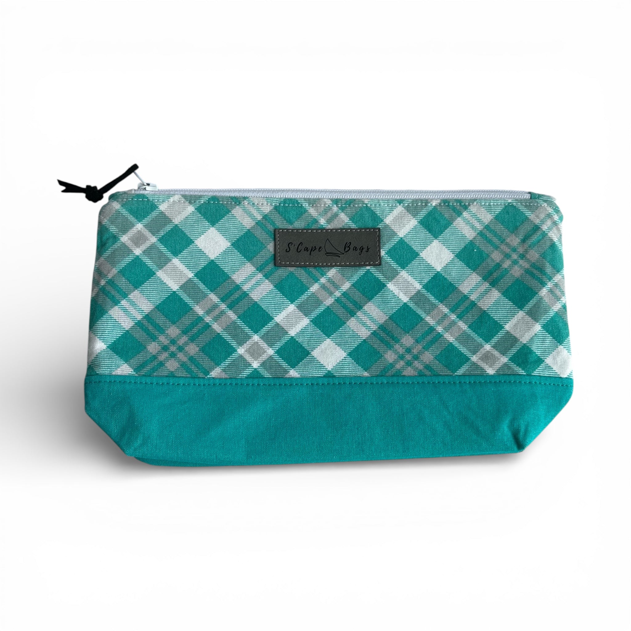 Turquoise & Gray Plaid South Cape Bag