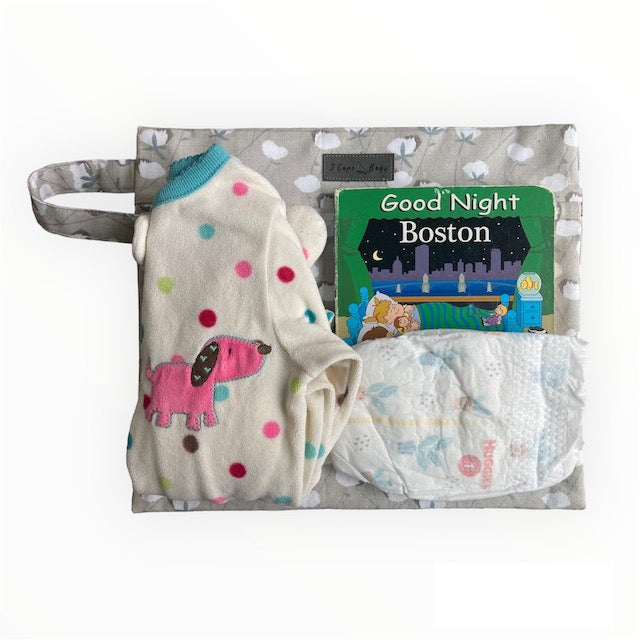 White Peony Wellfleet Wet Dry Bag with kids items