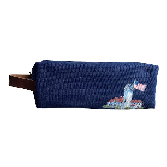 Navy Blue Orleans Artist Bag with Chatham Lighthouse