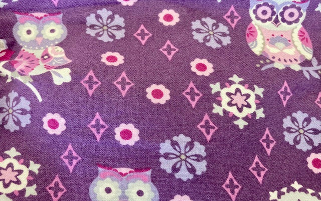  Owls on a purple print 