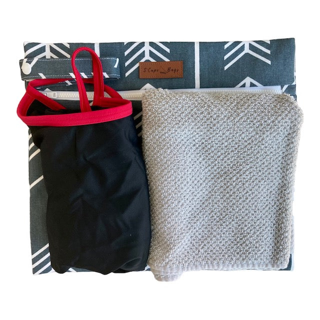 Wanderlust Wellfleet Wet Dry Bag with towel and bathing suite